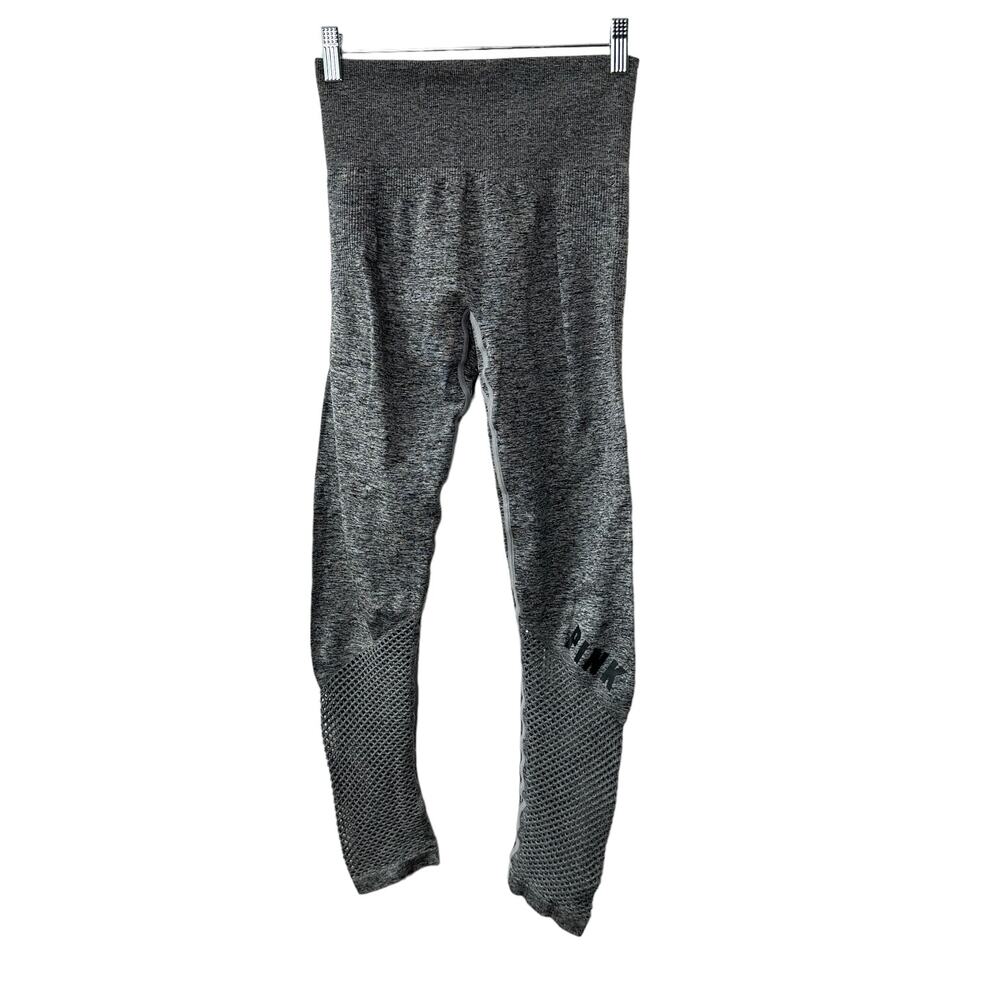 PINK Victoria's Secret Gray ULTIMATE Compression Mesh Side Leggings Size Small
